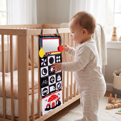 Baby Tummy Time Mirror & High Contrast Sensory Activity Book
