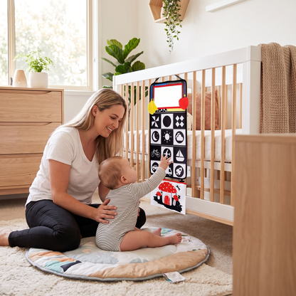 Baby Tummy Time Mirror & High Contrast Sensory Activity Book
