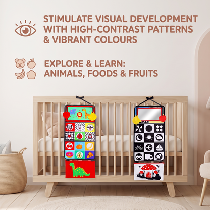 Baby Tummy Time Mirror & High Contrast Sensory Activity Book
