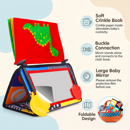 Baby Tummy Time Mirror & High Contrast Sensory Activity Book