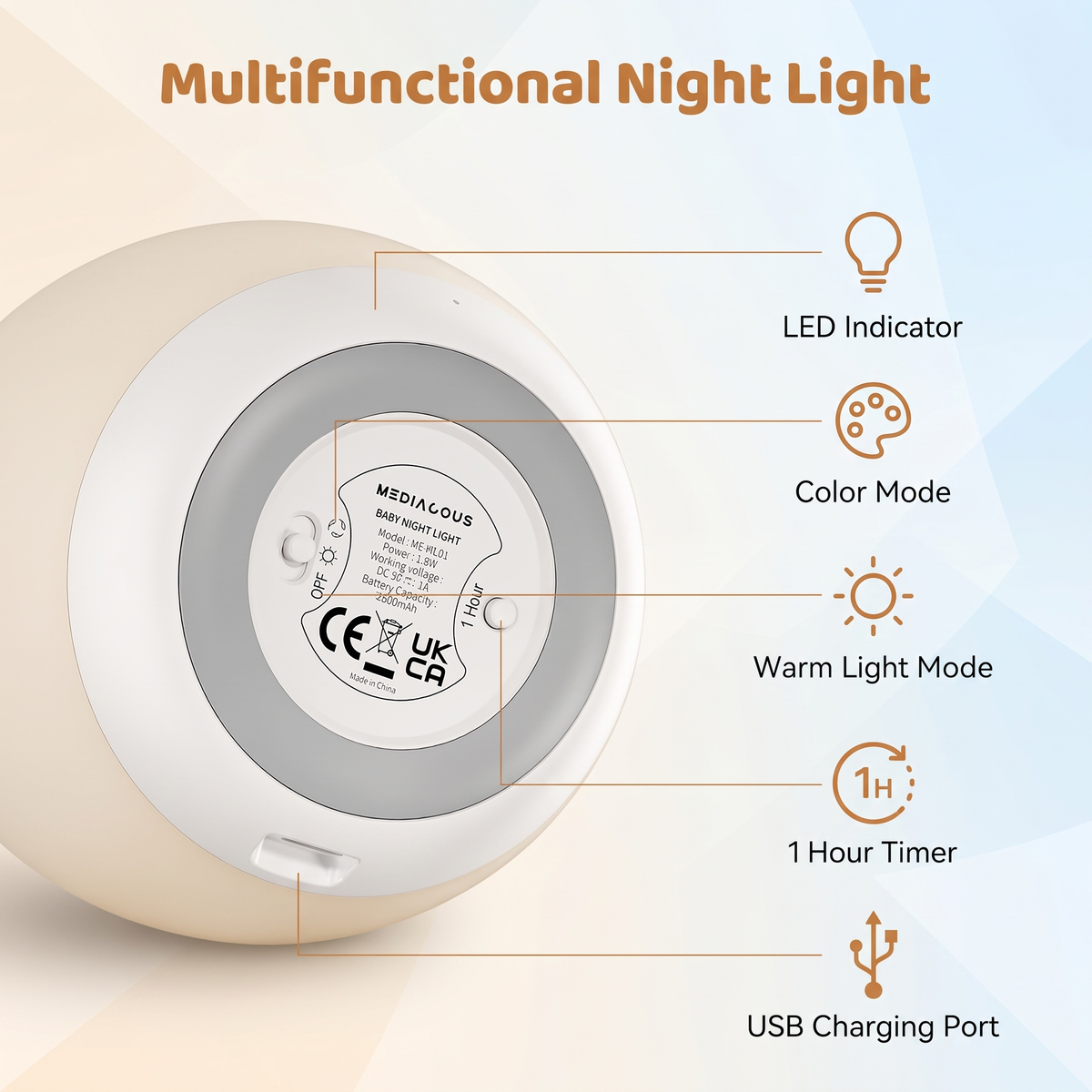 7 Colour Changing Egg Night Light for Kids