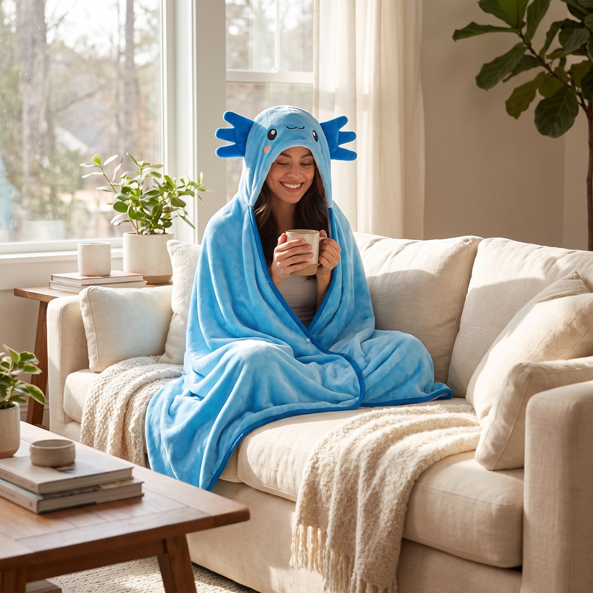 Axolotl Wearable Hooded Blanket