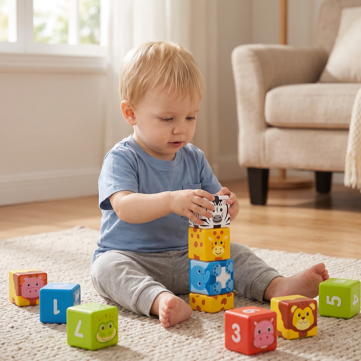 Safari Animal Magnetic Building Cubes