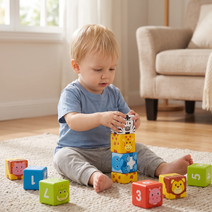 Safari Animal Magnetic Building Cubes