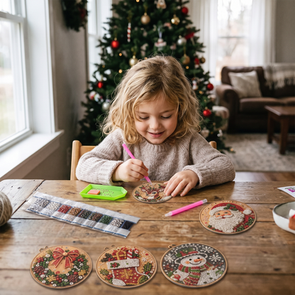DIY Christmas Diamond Painting Ornament Kit for Kids