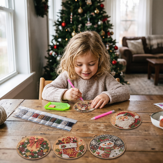 DIY Christmas Diamond Painting Ornament Kit for Kids (5 PCS)
