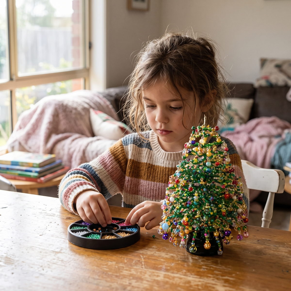DIY Crystal Beaded Christmas Tree Craft Kit for Kids