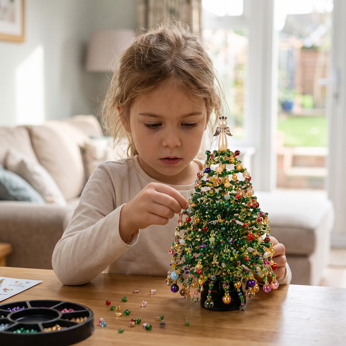 DIY Crystal Beaded Christmas Tree Craft Kit for Kids
