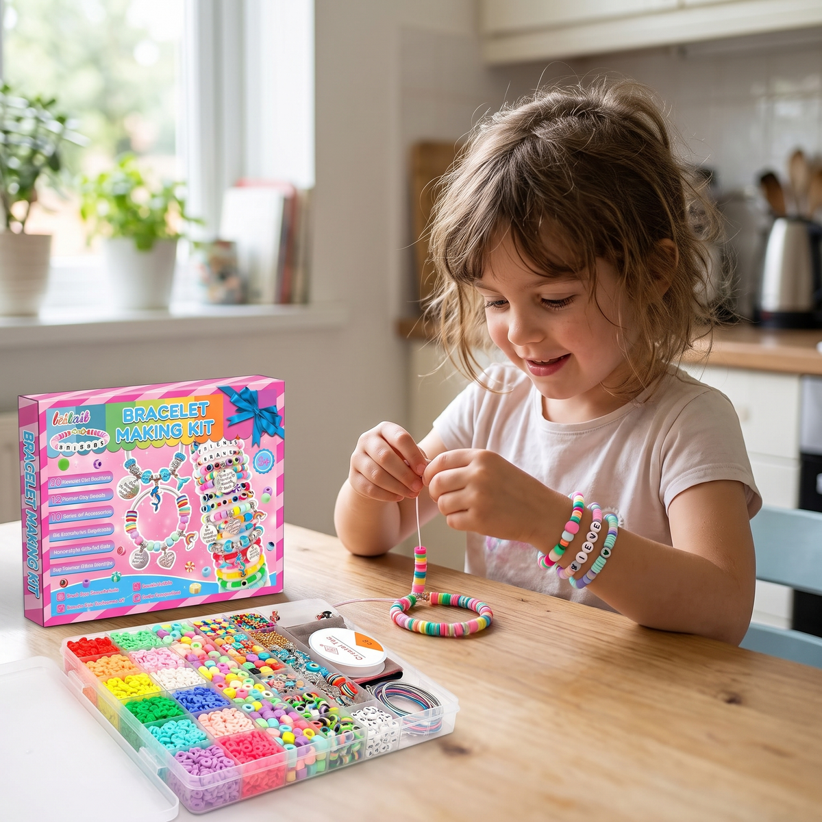 3400-Piece DIY Bracelet Making Kit for Kids