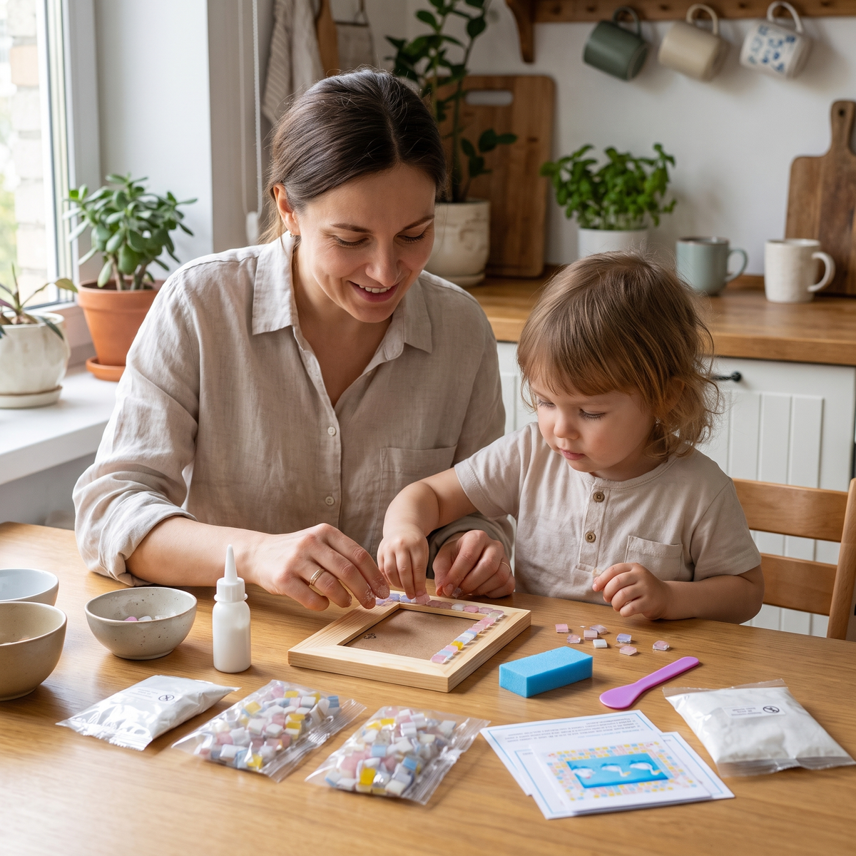 DIY Mosaic Photo Frame Craft Kit for Kids