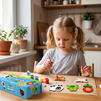12-Piece DIY Wooden Magnet Painting Kit for Kids