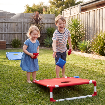 2-in-1 Cornhole & Bean Bag Toss Game for Kids