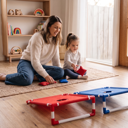 2-in-1 Cornhole & Bean Bag Toss Game for Kids