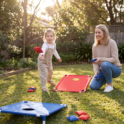 2-in-1 Cornhole & Bean Bag Toss Game for Kids