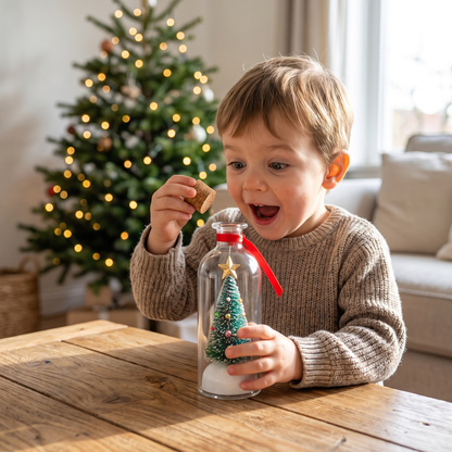 Recordable Christmas Message Glas Bottle with Mini Tree