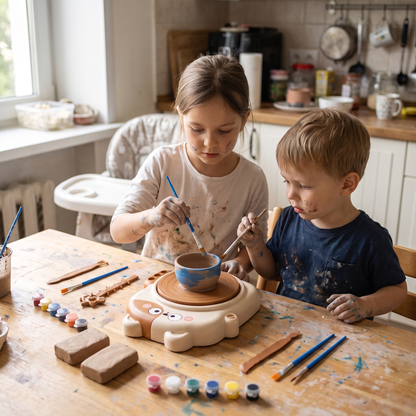 Kids Air Dry Clay Pottery Wheel Kit