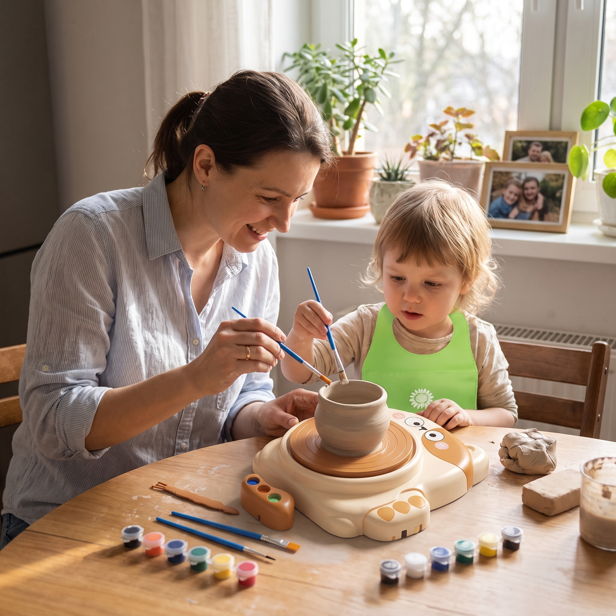 Kids Air Dry Clay Pottery Wheel Kit