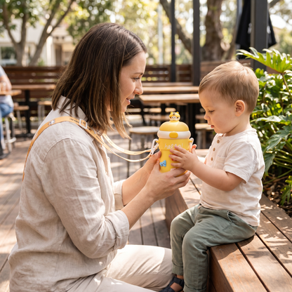 500ml Kids Insulated Glass Bottle with Carry Strap