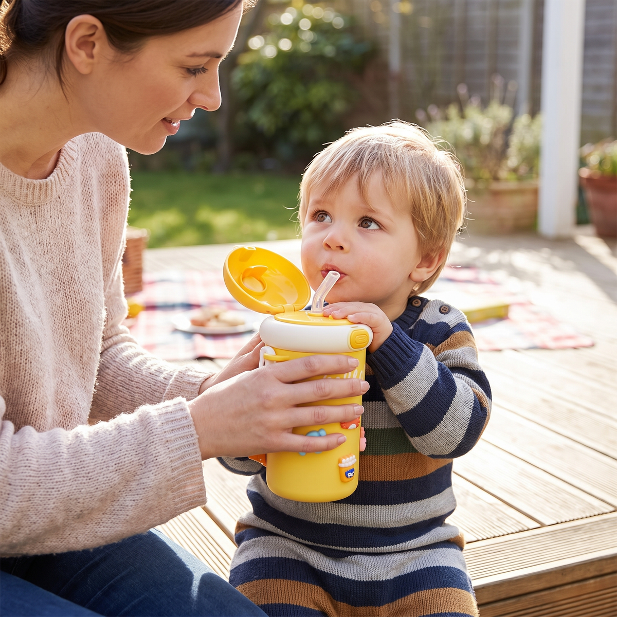 500ml Kids Insulated Glass Bottle with Carry Strap