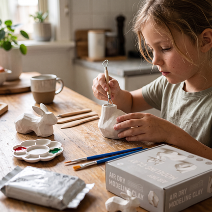 Kids Air Dry Clay Kit – 6 Colours with Sculpting Tools