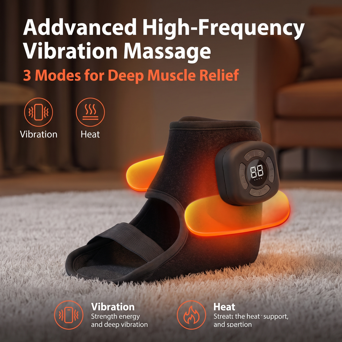 Cordless Heated Foot & Ankle Massager with Vibration