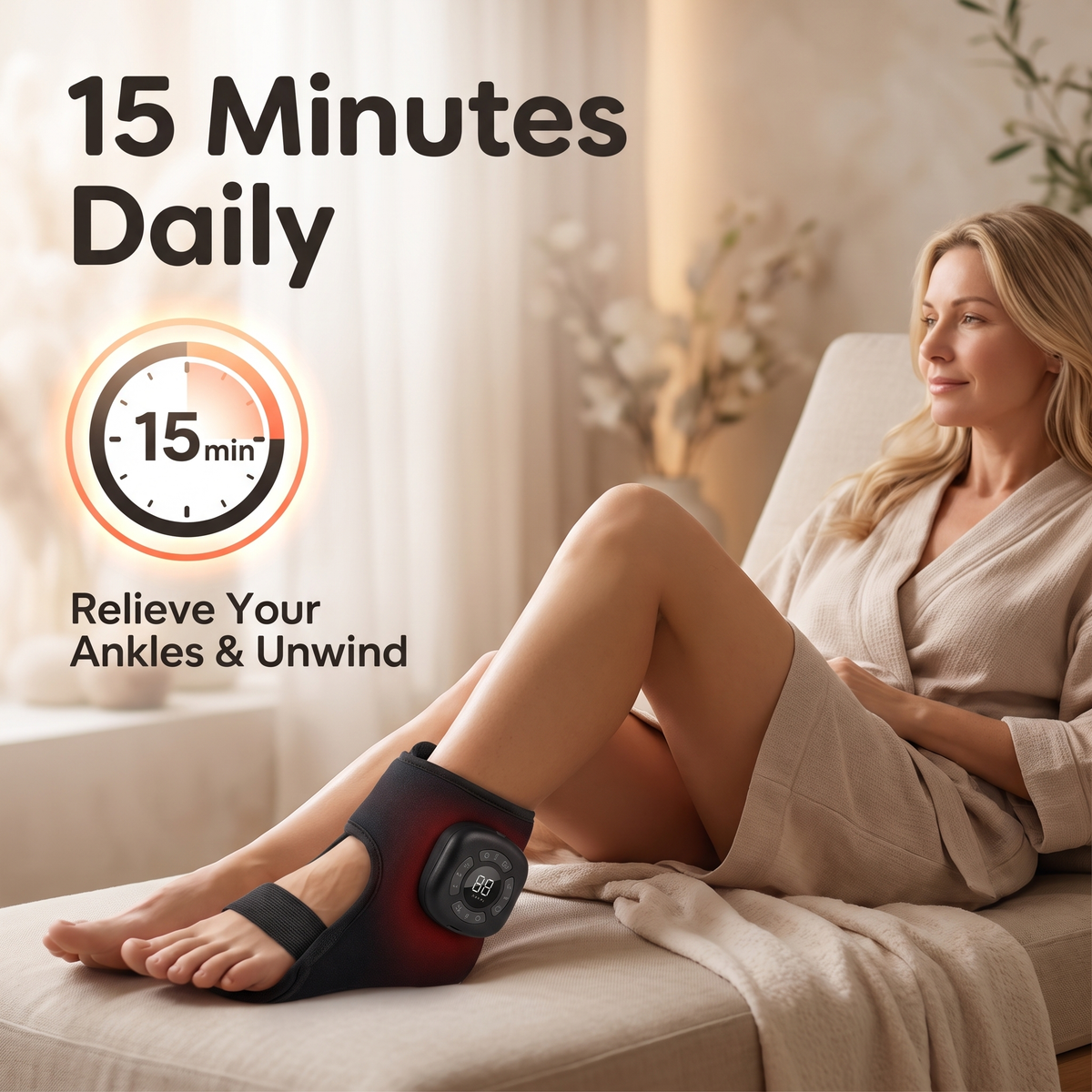 Cordless Heated Foot & Ankle Massager with Vibration