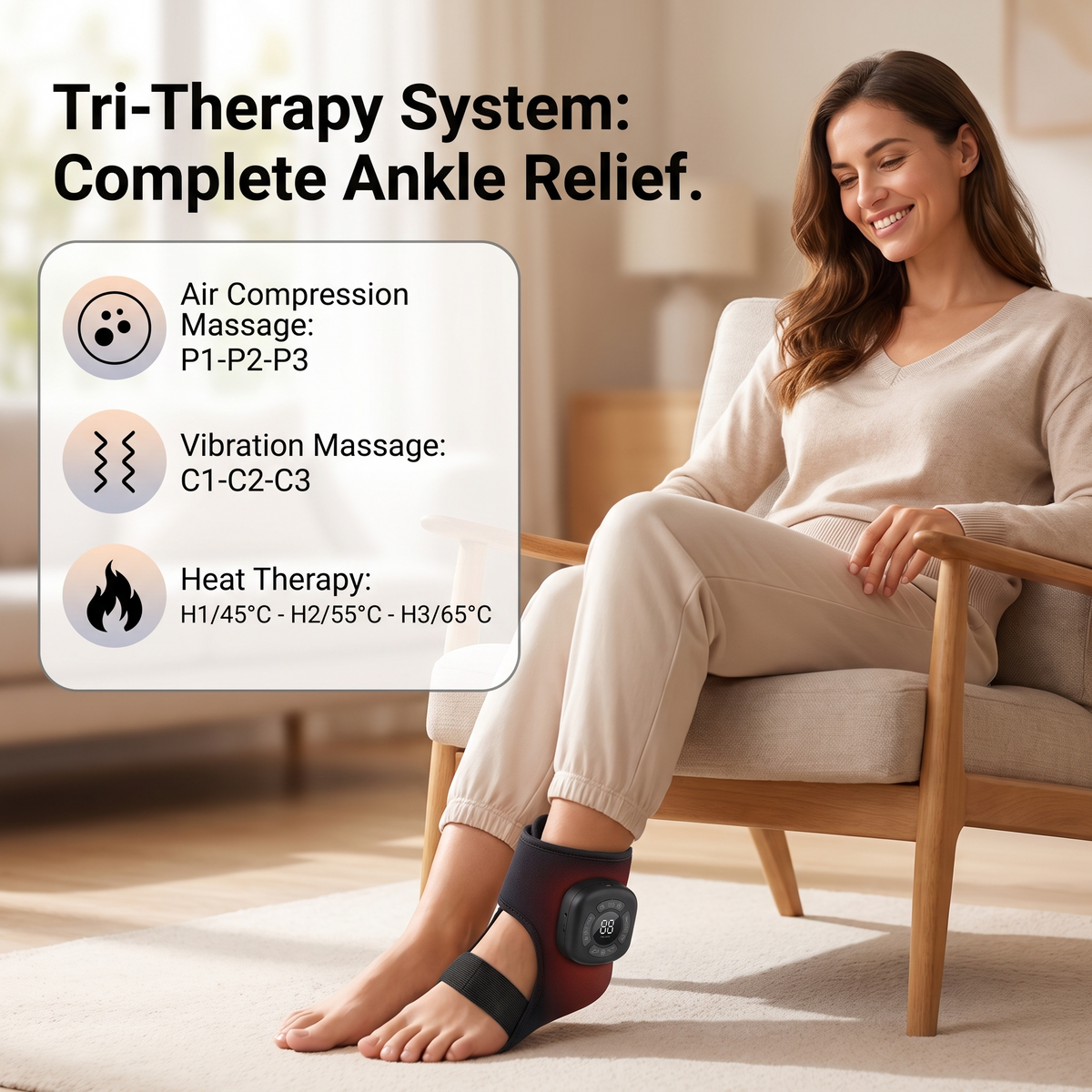 Cordless Heated Foot & Ankle Massager with Vibration