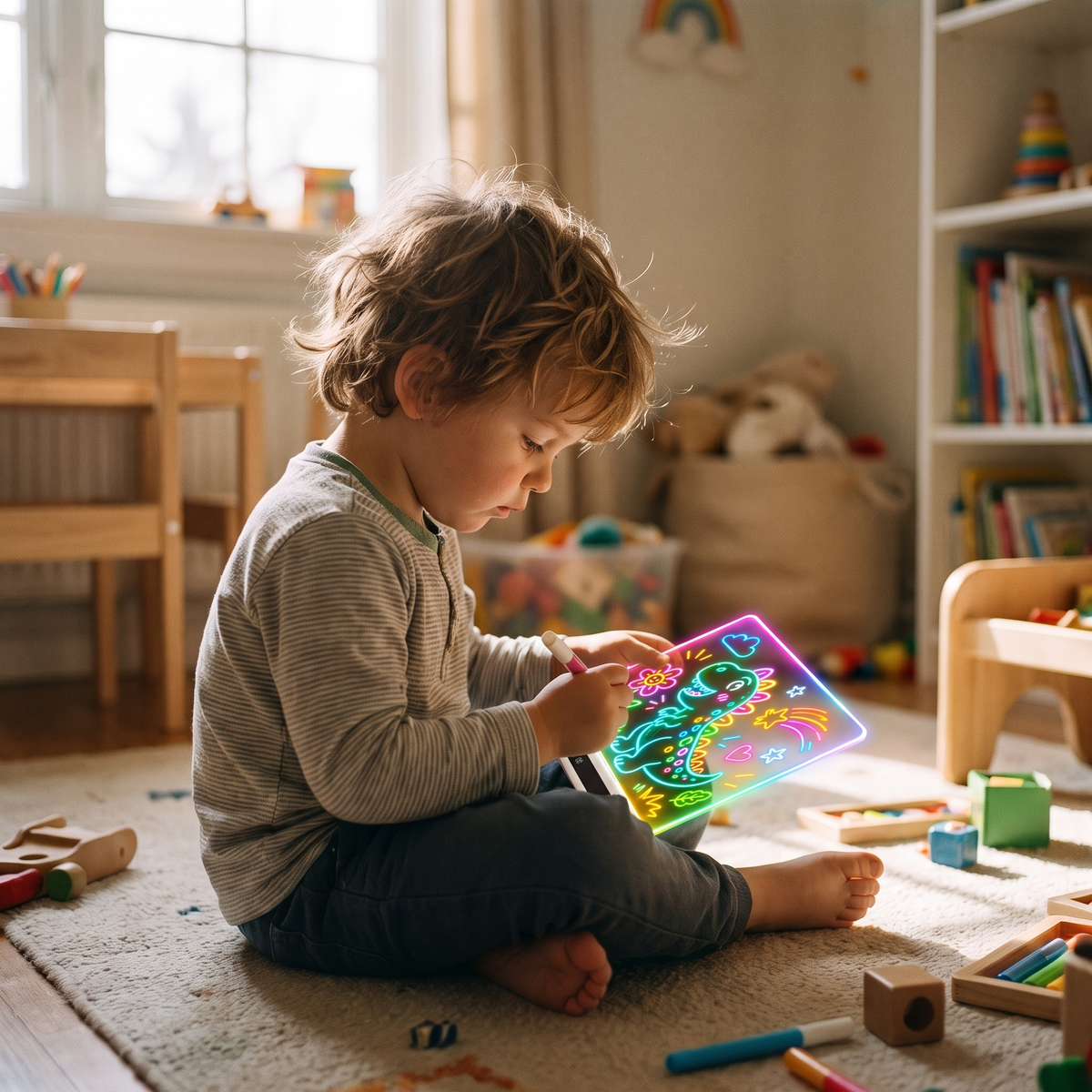 Kids LED Drawing Board with Colour Changing Light