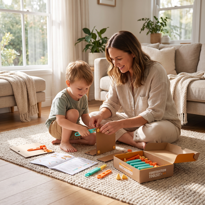 100-Piece Cardboard Construction Tool Set for Kids