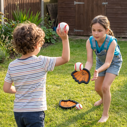 Baseball Toss & Catch Game Set for Kids – Sticky Ball & Paddle