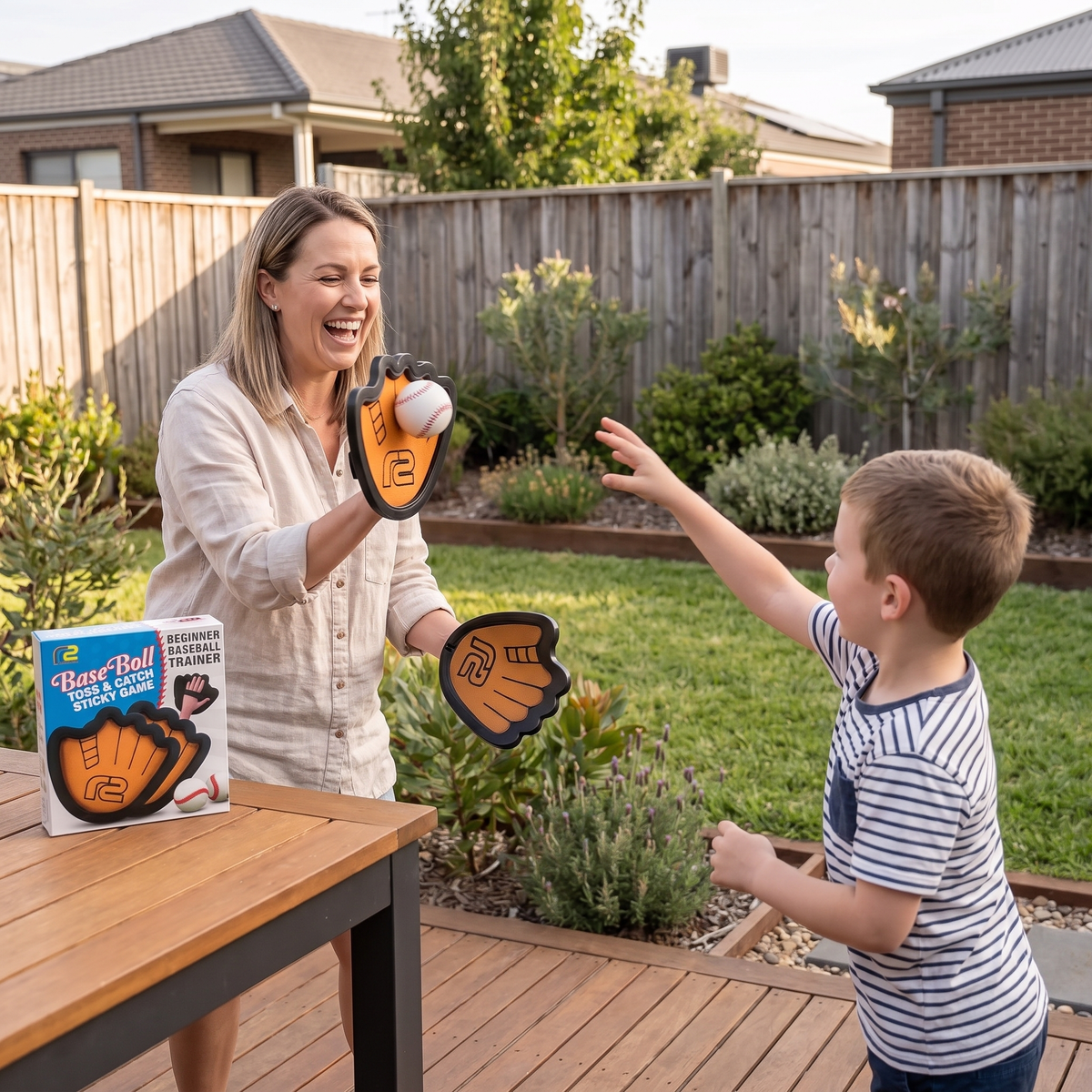 Baseball Toss & Catch Game Set for Kids – Sticky Ball & Paddle