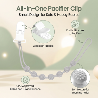 6 Pack Silicone Baby Dummy Clips