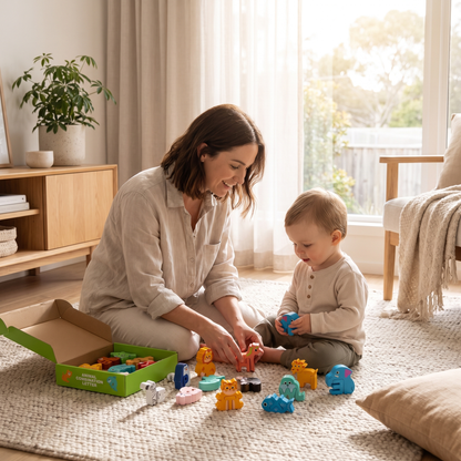52-Piece Montessori 3D Alphabet Building Blocks for Kids