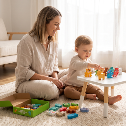 52-Piece Montessori 3D Alphabet Building Blocks for Kids