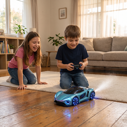 Remote Control Drift Car with LED Lights & Spray Effect