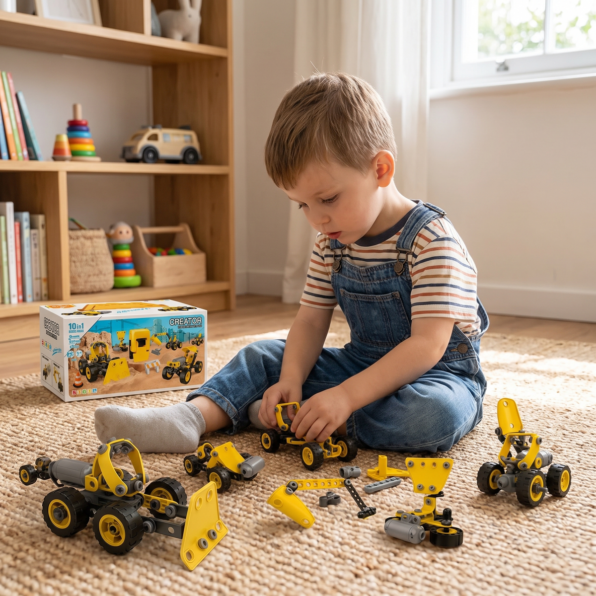10-in-1 Electric Construction Vehicle Building Kit for Kids