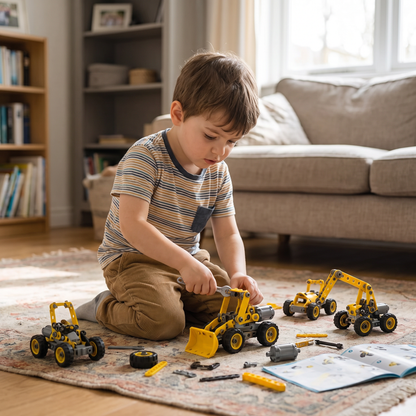 10-in-1 Electric Construction Vehicle Building Kit for Kids