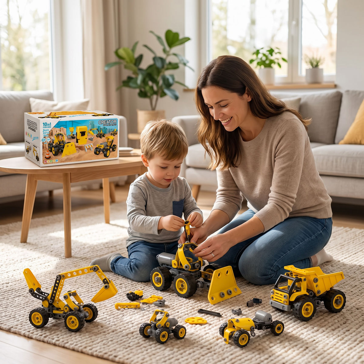 10-in-1 Electric Construction Vehicle Building Kit for Kids