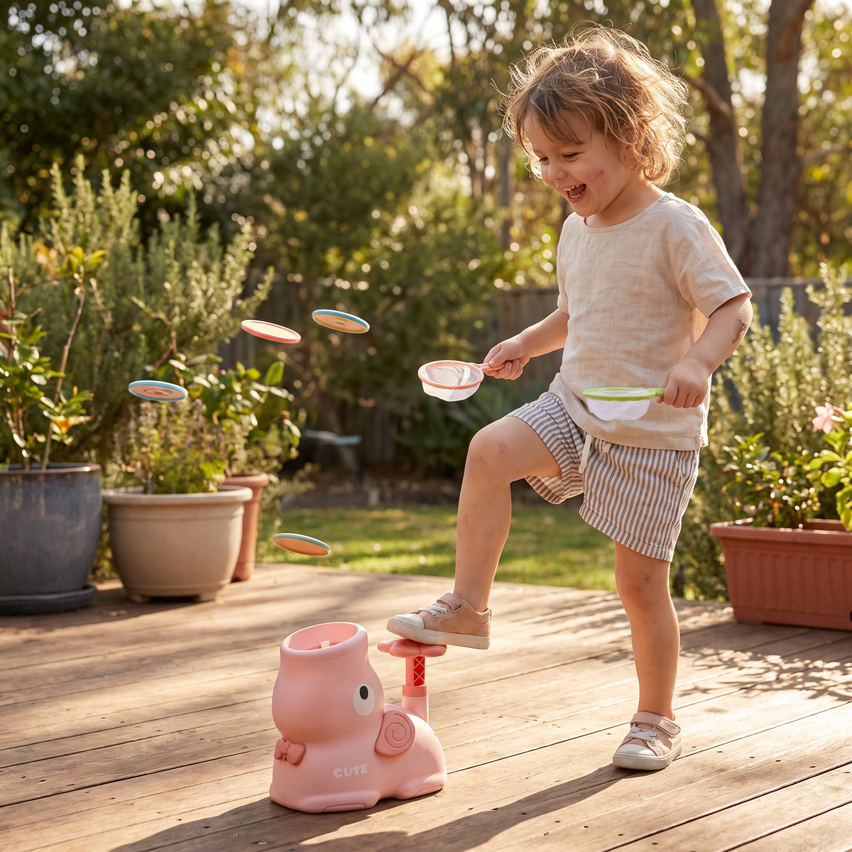 SkySpinner – Elephant Flying Disc Launcher Toy for Kids