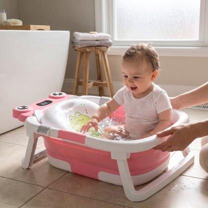 Foldable Baby Bathtub with Digital Temperature Display