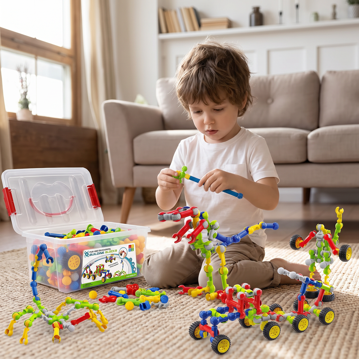 STEM Building Blocks Set for Kids – Creative Construction Toy Kit
