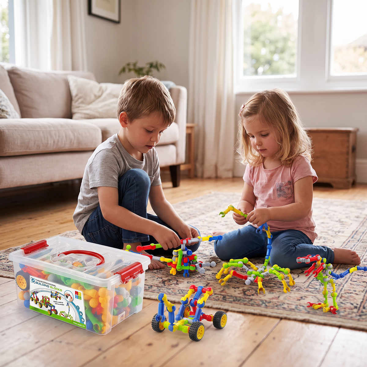 STEM Building Blocks Set for Kids – Creative Construction Toy Kit