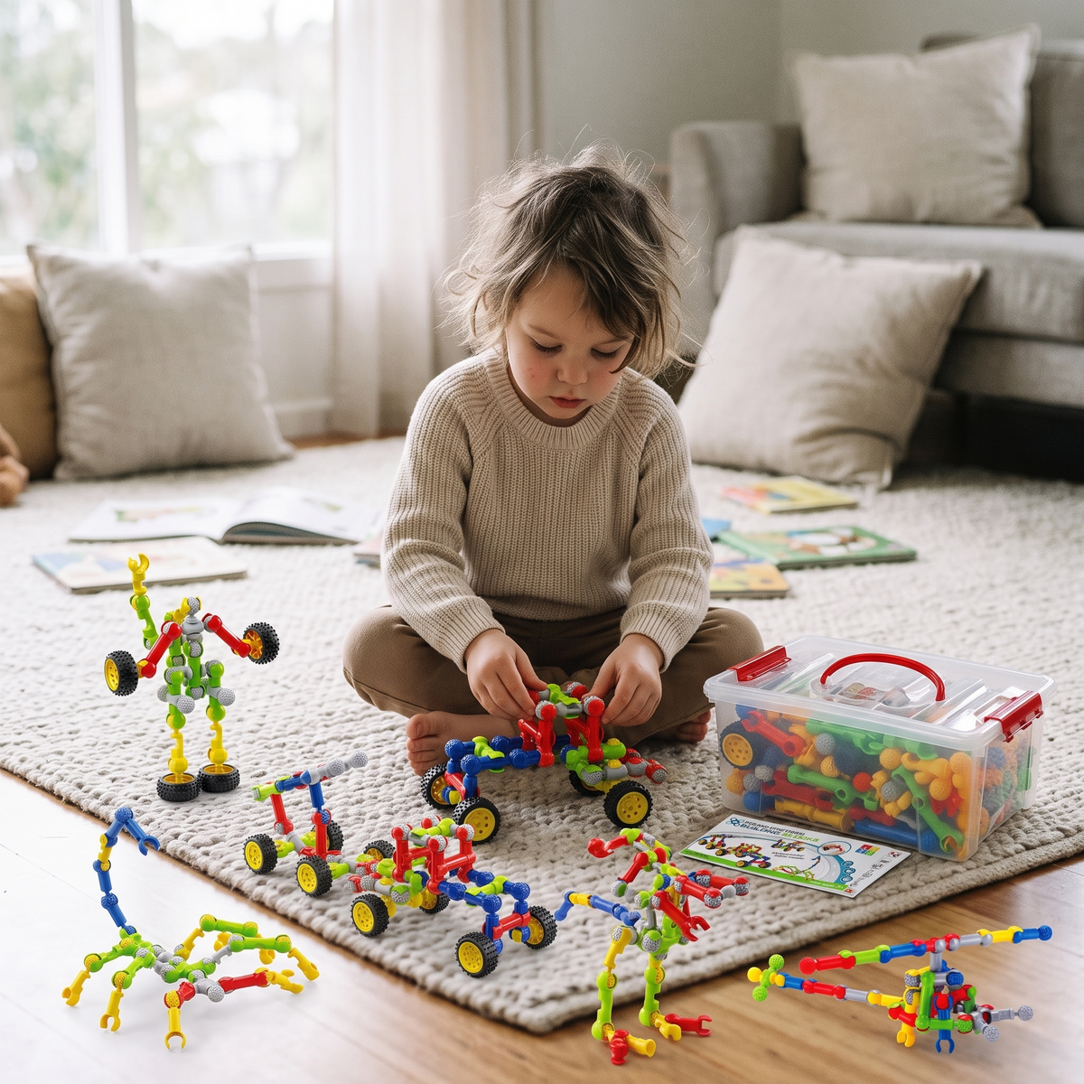 STEM Building Blocks Set for Kids – Creative Construction Toy Kit