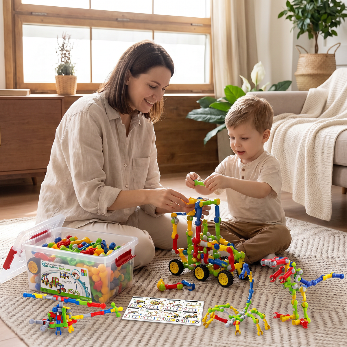 STEM Building Blocks Set for Kids – Creative Construction Toy Kit
