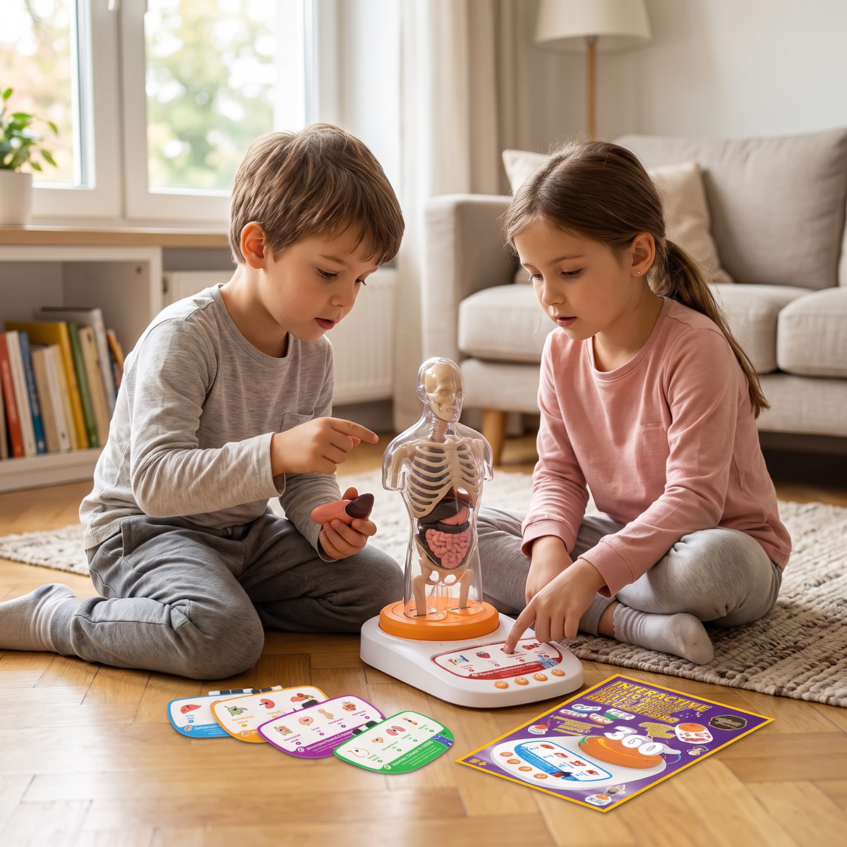 Interactive Human Anatomy Model for Kids with Removable Organs & Sound
