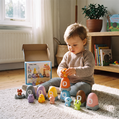 Montessori Animal Finger Puppet & Colour Sorting Set