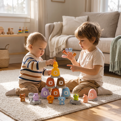 Montessori Animal Finger Puppet & Colour Sorting Set