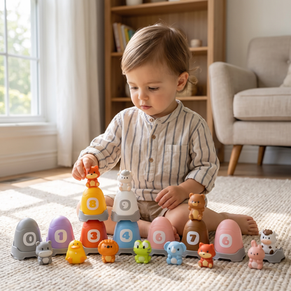 Montessori Animal Finger Puppet & Colour Sorting Set