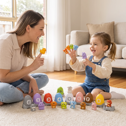 Montessori Animal Finger Puppet & Colour Sorting Set