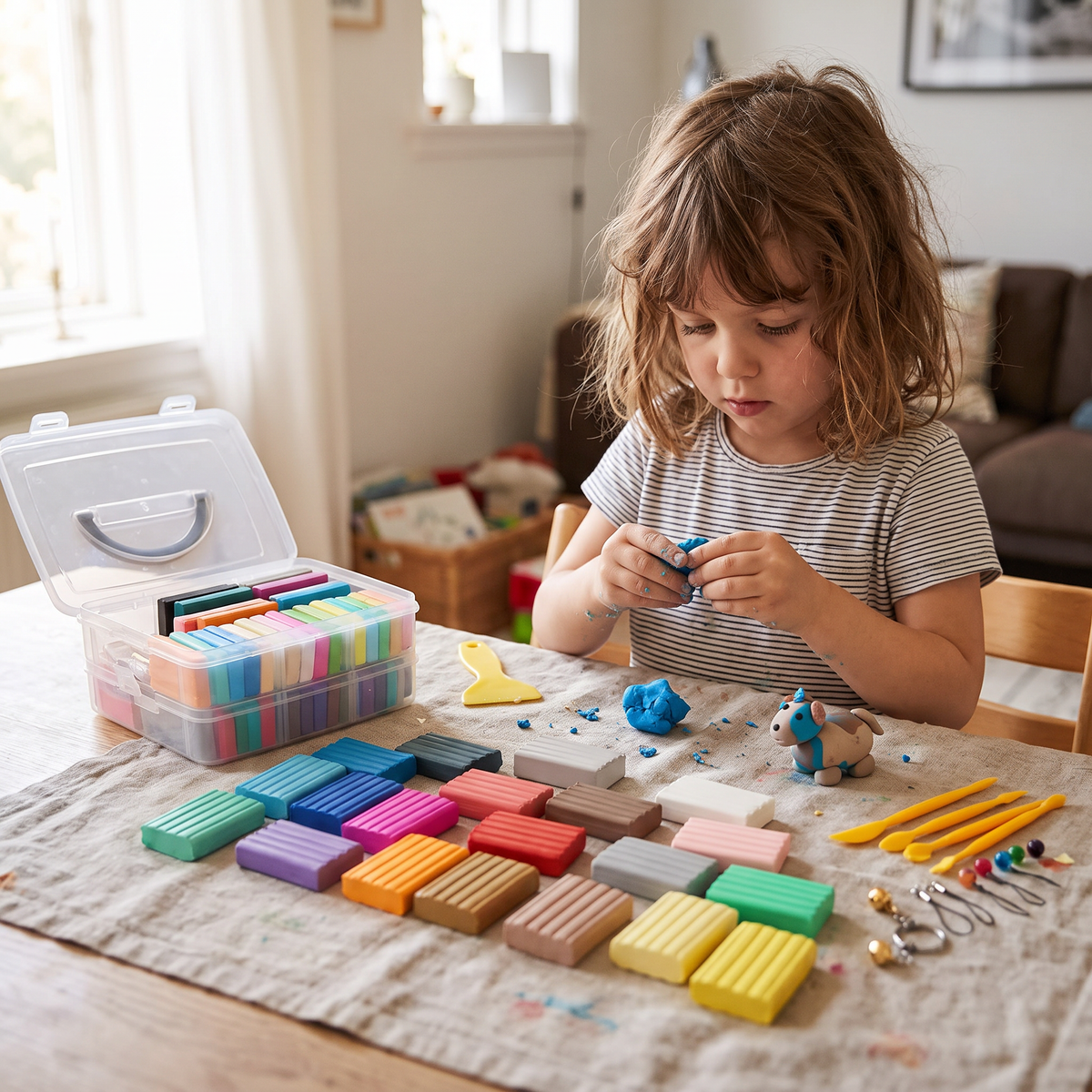 50 Colour Polymer Clay Kit – Oven Bake DIY Craft Set for Kids